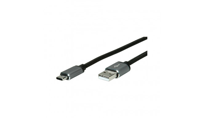 Roline USB2.0 C-A hõbedane-must kaabel 3m