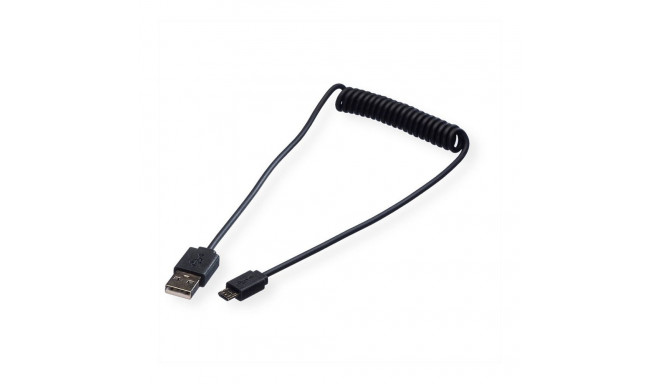 ROLINE USB2.0 spiraalkaabel A-MicroB