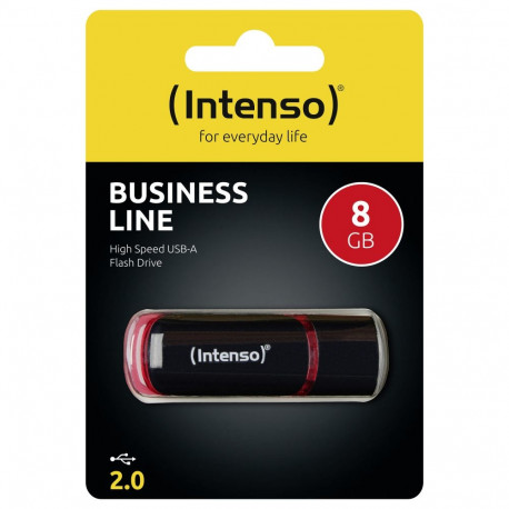 "STICK Intenso 8GB USB2.0 - 8 GB - USB Typ-A - 2.0 - 28 MB/s - Kappe - Schwarz - Rot"