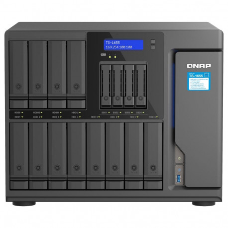 "QNAP TS-1655-8G 16-Bay NAS Intel Atom C5125 8-core/8-thread 2.8GHz processor"