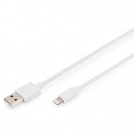 DIGITUS USB 2.0 A - Lightning kaabel, MFI 2m valge