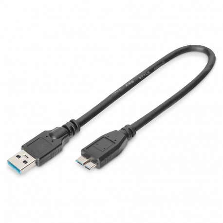 DIGITUS USB 3.0 ühenduskaabel tüüp A–micro-B pistik/pistik 0.25m, must