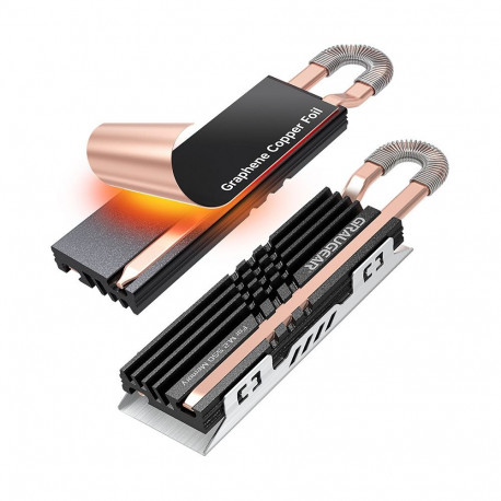 "GRAUGEAR Heatpipe Kühlkörper SSD M.2 NVMe 2280 Graphen-Kupfe"