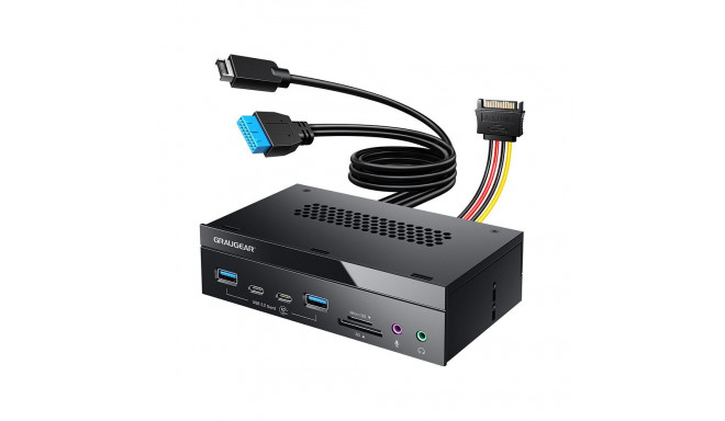 GRAUGEAR 8-osaline multi-esipaneel ja kaardilugeja USB SD Micro