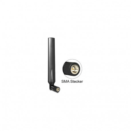 "LTE Antenne SMA Stecker 1 - 4 dBi omnidirektional mit Kippgelenk schwarz"