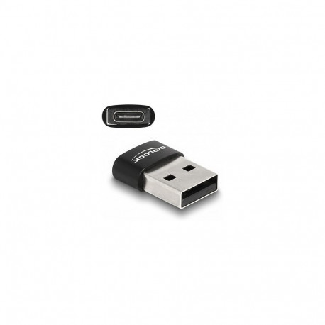 Delock USB 2.0 adapter USB Type-A pistik - USB Type-C pesa, must