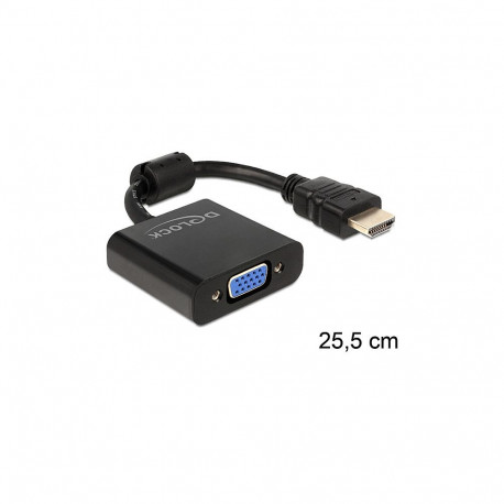 Delock HDMI-A pistik - VGA pesa must adapterkaabel