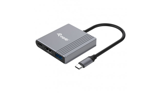 Equip USB-C->HDMI.USB-A.100WPD 25cm hall dokkimisjaam