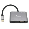 Equip dokkimisjaam USB-C -> HDMI, VGA, USB 3.0, AUX, 100W PD 15 cm must