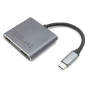 Equip dokijaam USB-C->2xHDMI USB 3.0 100WPD 15cm, hõbe