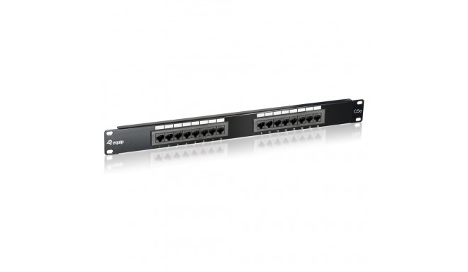 "Equip Patchpanel 16x RJ45 Cat5e 19"" UTP 1HE schwarz"
