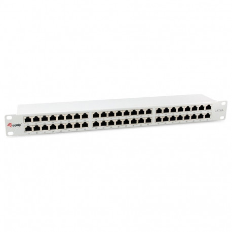 "Equip Patchpanel 48x RJ45 Cat6A 19"" FTP 1HE Premium hellgrau"