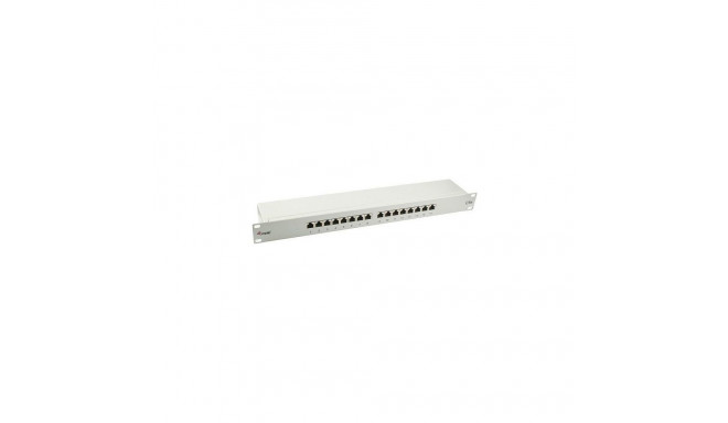 "Equip Patchpanel 16x RJ45 Cat5e 19"" FTP 1HE hellgrau"