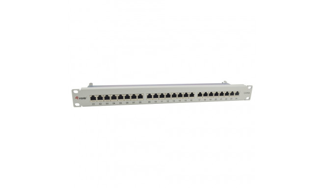 "Equip Patchpanel 24x RJ45 Cat6A 19"" FTP 1HE ISO/IEC hellgrau"
