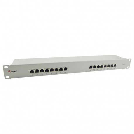 "Equip Patchpanel 16x RJ45 Cat6 19"" FTP 1HE ISO/IEC hellgrau"