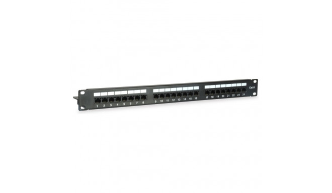 Equip 24x Cat6 19-tolline UTP 1HE Keystone montaažiga must patchpaneel