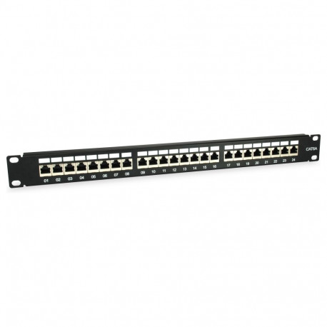 "Equip Patchpanel 24x RJ45 Cat6A 19"" FTP 1HE ISO/IEC schwarz"