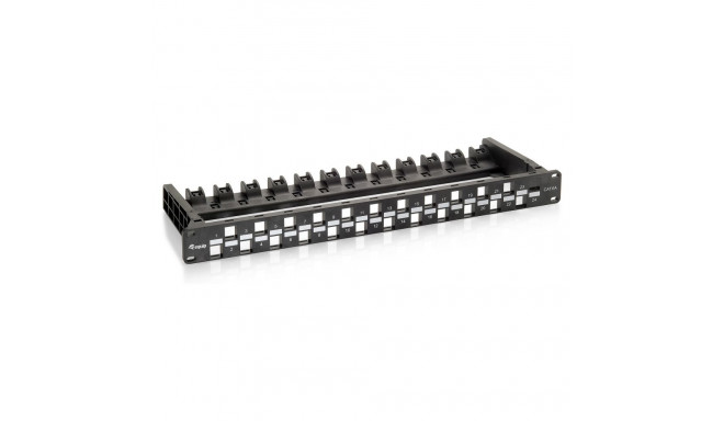 Equip patchpaneel 24x Cat6A 19" UTP 1HE Keystone must