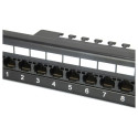 "Equip Patchpanel 24x Cat6 19"" UTP 1HE Keystone Montage sw"