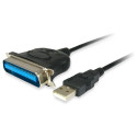 Equip adapter USB-A -> paralleelport EPP.ECP.bidi St/St 1.50m polüetüleenkott, must