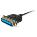 Equip adapter USB-A -> paralleelport EPP.ECP.bidi St/St 1.50m polüetüleenkott, must