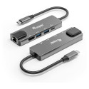 Equip dokkimisjaam USB-C->HDMI.2xUSB3.0.GbE.100WPD 25cm hõbedane