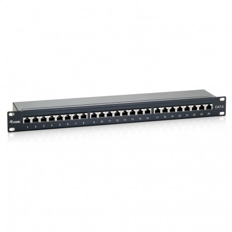 "Equip Patchpanel 24x RJ45 Cat6 19"" FTP 1HE Premium schwarz"