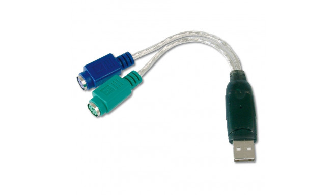 DIGITUS adapterkaabel USB1.1 -> 2xPS/2 St/Bu 2xMini-Din6/F