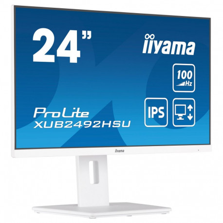 Iiyama monitor ProLite XUB2492HSU-W6 61cm/24" (1920x1080) 16:9 FHD IPS 100Hz 0,4ms HDMI DP pööratav 