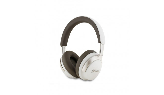 Guess PU Leather Script Logo ANC/ENC Wireless Headphone Beige