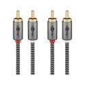 goobay Plus stereo RCA cable (black/silver, 5 meters)