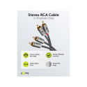 goobay Plus stereo RCA cable (black/silver, 5 meters)