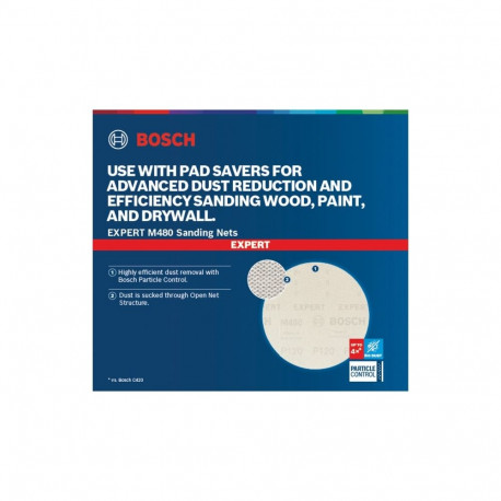 Bosch Expert M480 mesh structure sanding sheet 125mm, K180 (50 pieces, for eccentric sanders)