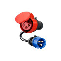 Adapter für Gemini flex 11 kW, CEE rot Drehstrom 16A > CEE blau 16A (schwarz, 30cm)