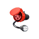 Adapter Gemini flex 11kW CEE kolmefaasiline 16A kodusele pistikupesale 30cm, punane, must