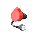 Adapter Gemini flex 11kW CEE kolmefaasiline 16A kodusele pistikupesale 30cm, punane, must