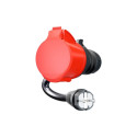 Gemini adapter flex 22 kW CEE Drehstrom 32A > kodune pistikupesa 30cm, punane, must