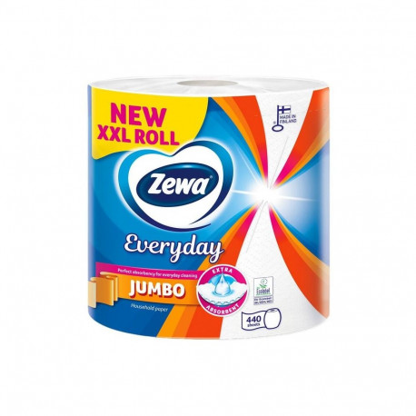 Majapidamispaber 2-kihiline ZEWA Everyday Jumbo XXL valge 440 lehte
