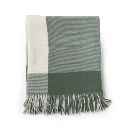 õrn ruuduline pleed 130x160 roheline/valge