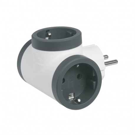 MOP SCH 3X2P+E külgmine valge/must