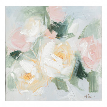 Oil painting 100x100cm, pastel blossoms