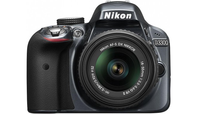 Nikon D3300 + 18-55mm VR II komplekts, pelēks