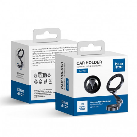 Car holder for dashboard BLUE STAR Easy Wiev compatible with MagSafe black
