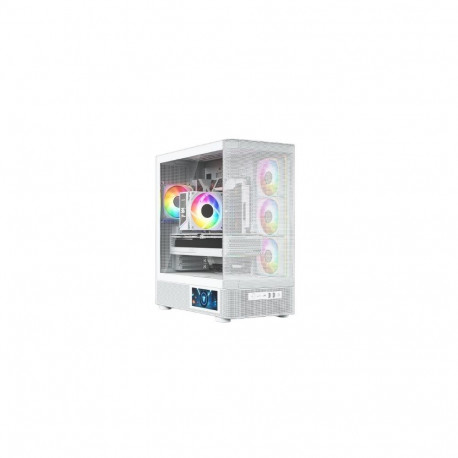 The Modecom Volcano AQ400 ARGB MIDI White is a modern panoramic PC case designed fo