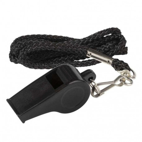 Gwizdek Select plastikowy duży ze sznurkiem czarny 16172