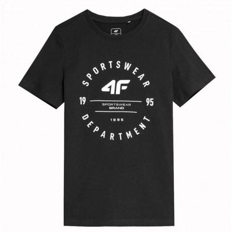 Child's Short Sleeve T-Shirt 4F M294 Black - 9-10 Years