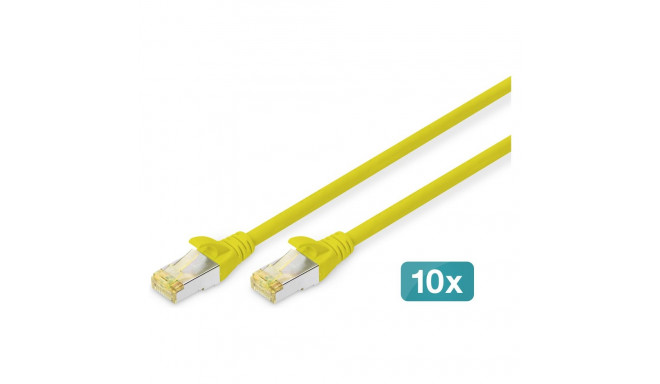 Digitus CAT 6A S/FTP patškaabel, 10 tükki, 1m, kollane