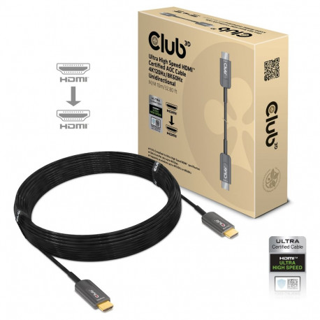 Club3D HDMI-kaabel A->A 2.1 aktiivne optiline 8K60Hz UHD 10m jaemüügipakendis