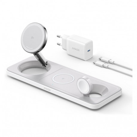 Anker MagGo 15W juhtmevaba magnetiline PowerIQ laadimisalus, valge