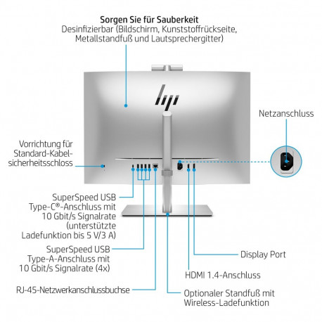 HP EliteOne 870 G9 kõik-ühes arvuti Intel Core i9-14900 68,58cm 27-tolline 64GB 1TB/SSD W11P 1-aasta